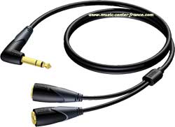 procab cla720 cla 720 cable cordon jack 6,35 male femelle stereo