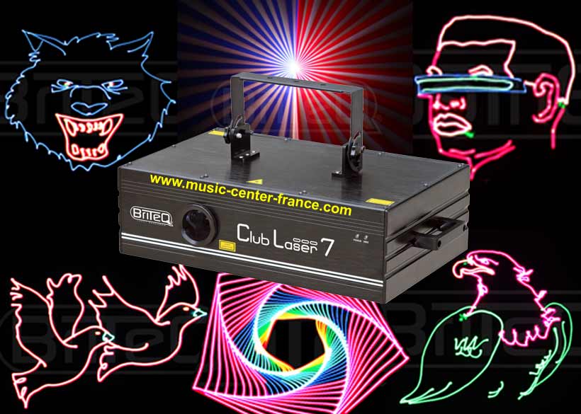 jeu de lumière couleur multicolore laser DMX Briteq clublaser club