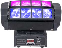 ibiza spider quad8fx quad8 fx jeu de lumiere 2 x 10 w