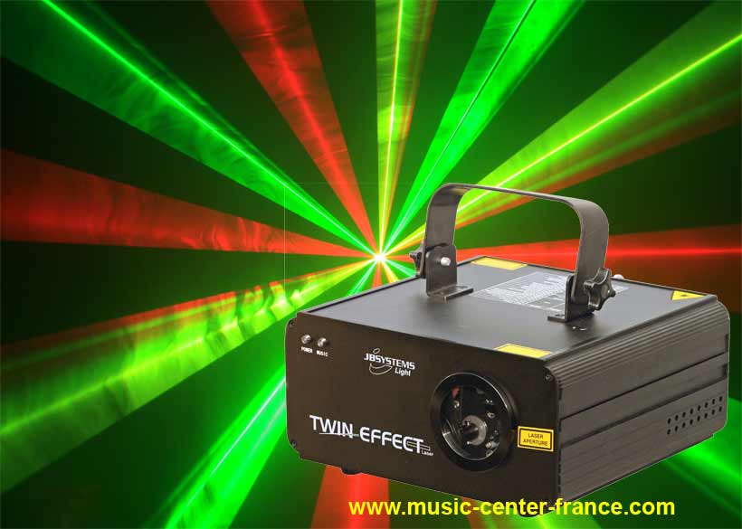 jeu de lumière laser DMX JBSystems Twin Effect Laser rouge red vert green -  animation bar à thème café club discothèque home-studio musicien musique  sono sonorisation studio DJ - Music Center France