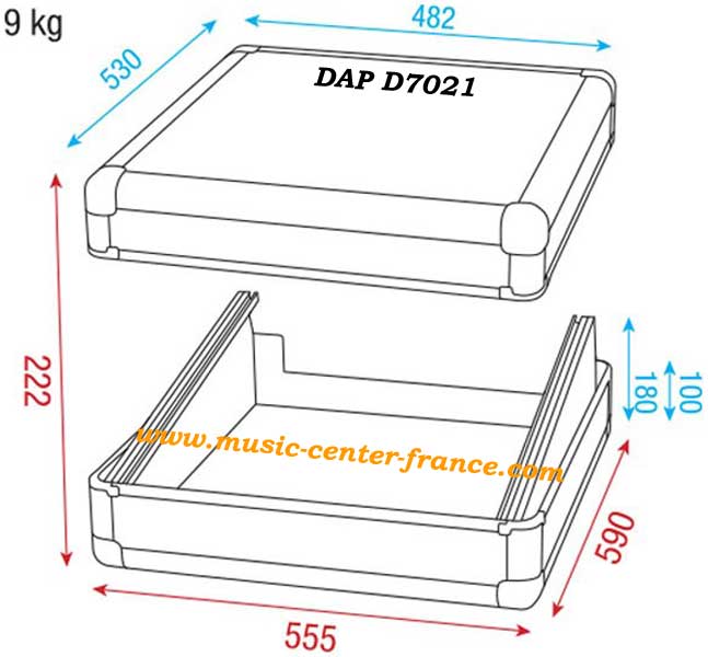 dap d7021 7021 flightcase flight table de mixage mixer 19 pouces