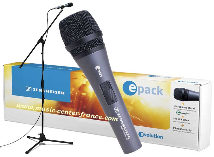 Sennheiser e 835 E Pack microphone avec câble + pied