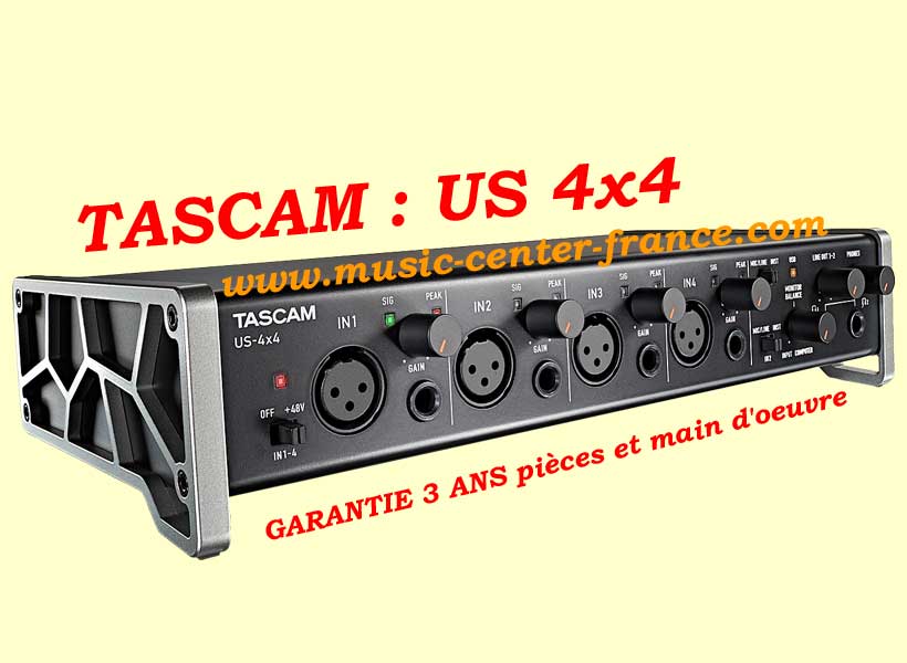 Tascam US4x4 US 4x4 carte son interface audio vue gauche